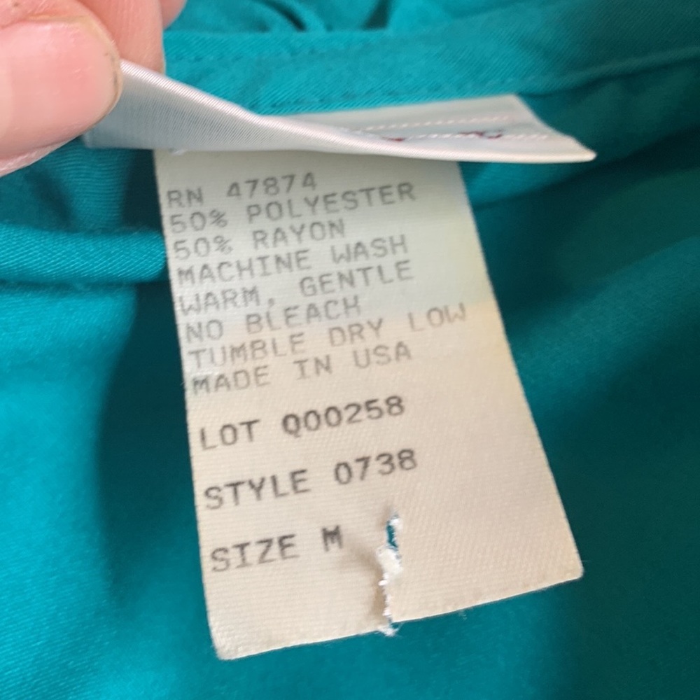 Vintage Worthington Teal Poet’s Blouse - Picture 11 of 11
